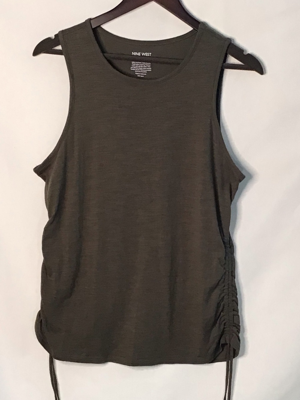 Nine West Olive Tank with Side Drawstring